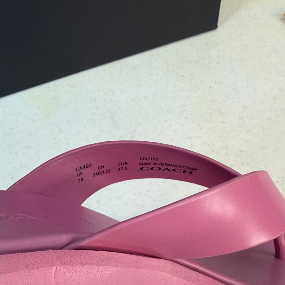 Coach Women's Sculpted C Platform Flip Flop Sandals Fuchsia Size 7 - Picture 6 of 14